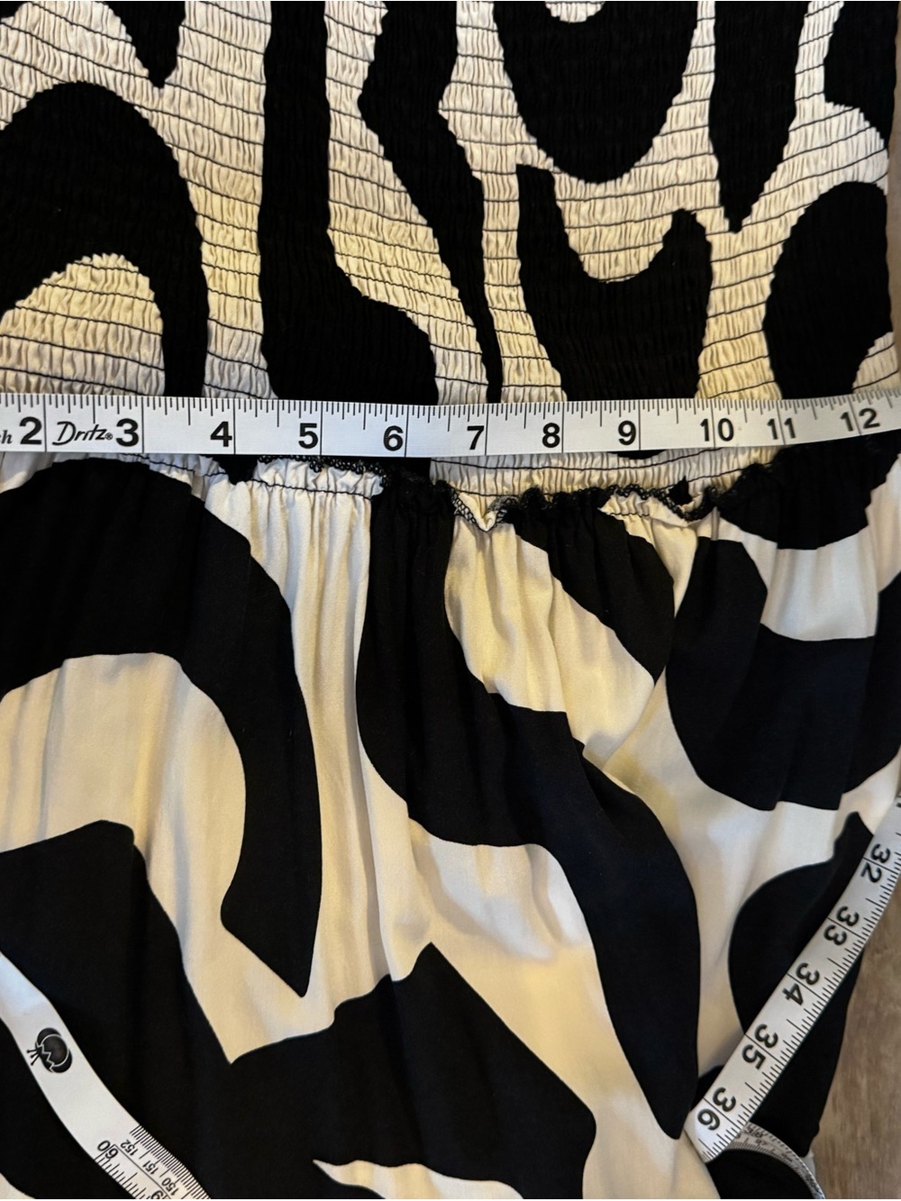 Anthro Abel the Label Black & White Abstract Maxi Dress - Sleeveless Summer Midi - Picture 8 of 11